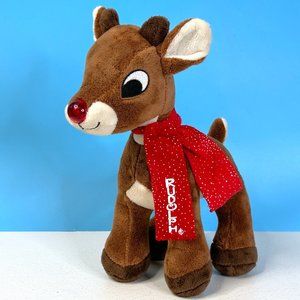 MTY Rudolph The Red Nosed Reindeer Singing Lights 11" Plush‎ Stuffed Animal Toy